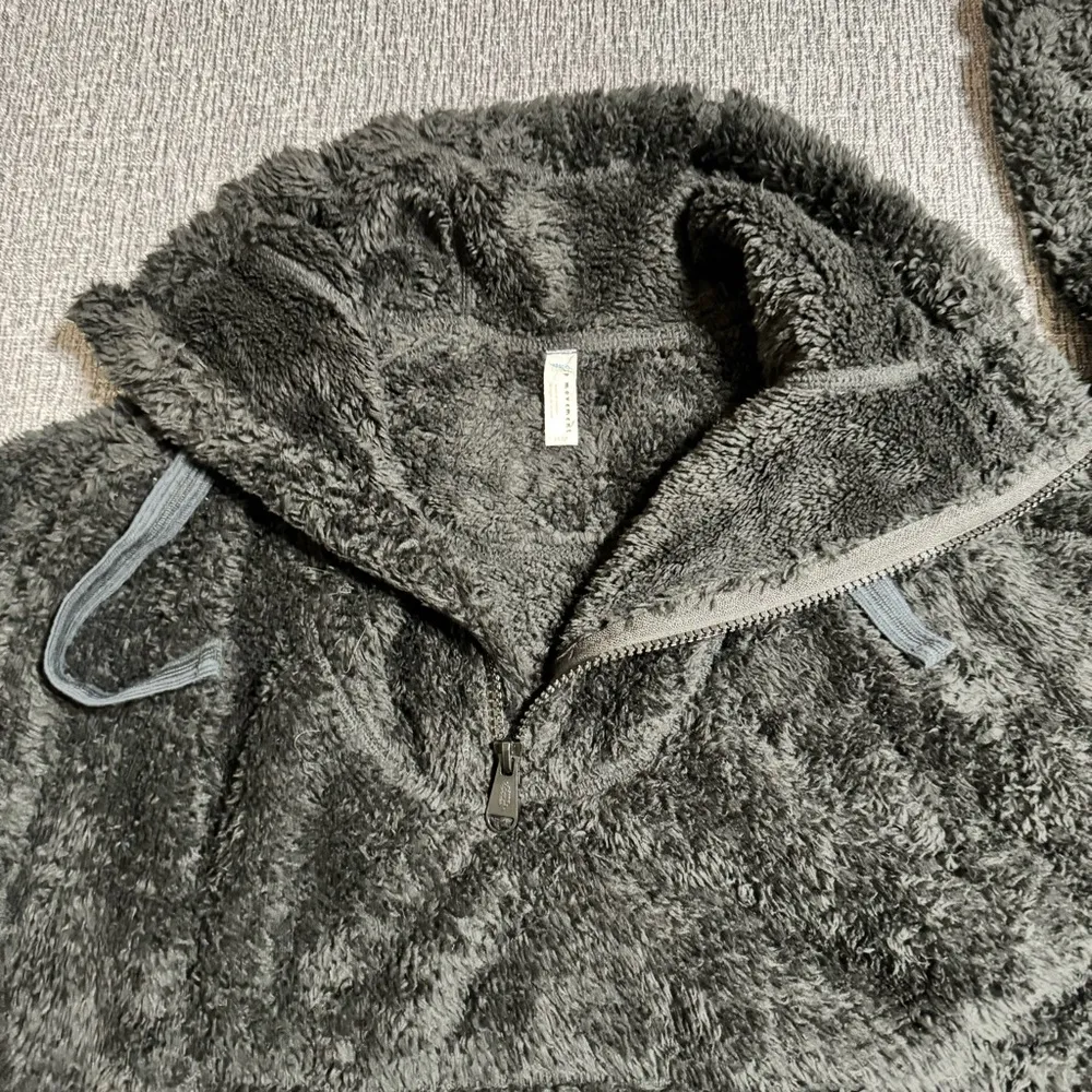 Free People Movement Faux Fur 1/4 Zip Pullover Black Size XS - Image 3