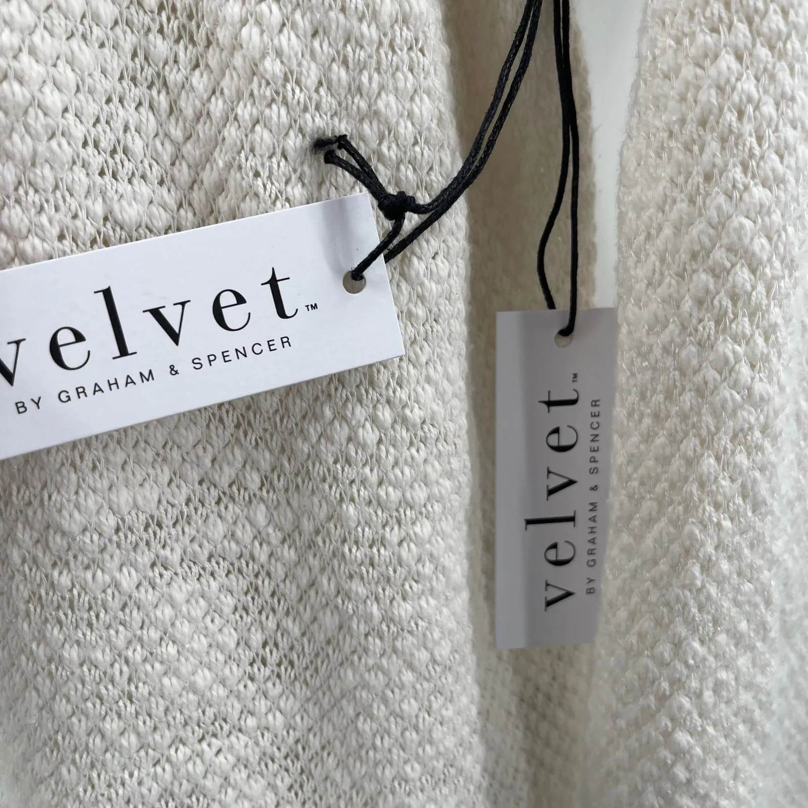 VELVET BY GRAHAM & SPENCER Elia Sweater Extra Large NWT Beach Knit Casual White Size XL - Image 4