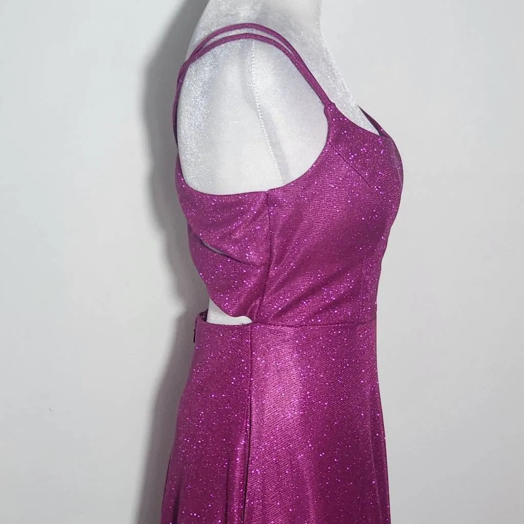Morgan & Company Fuchsia Prom Dress with Strappy Back NWT Size 3 Magenta Prom Pink - Image 5