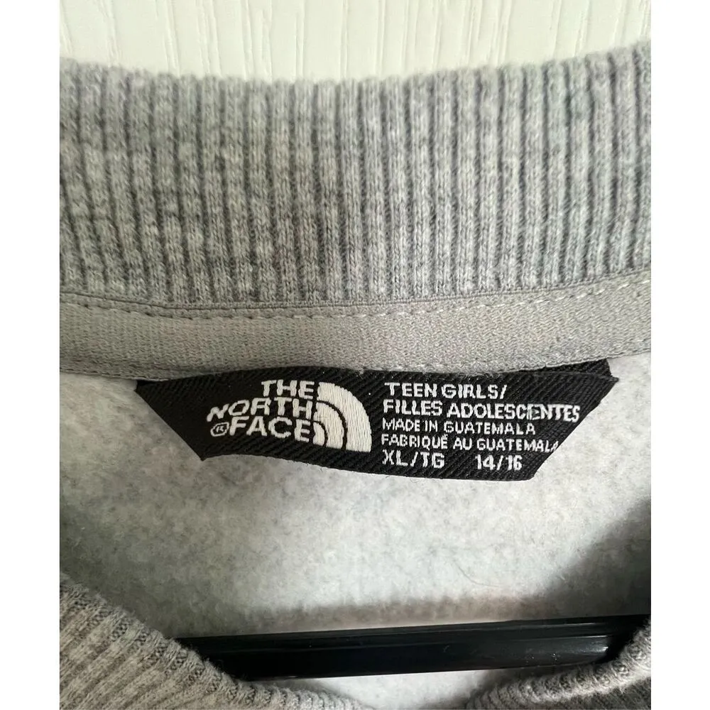 The North Face  Cropped Grey Basic Long Sleeve Crewneck Sweatshirt - Image 3
