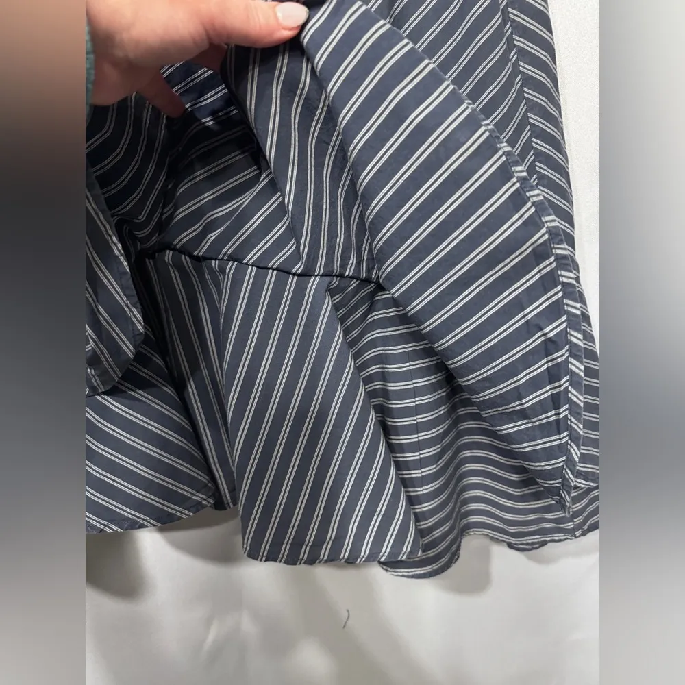 Joie Yenee Navy Blue and White Stripe Asymmetrical Ruffle Skirt size 4 - Image 9