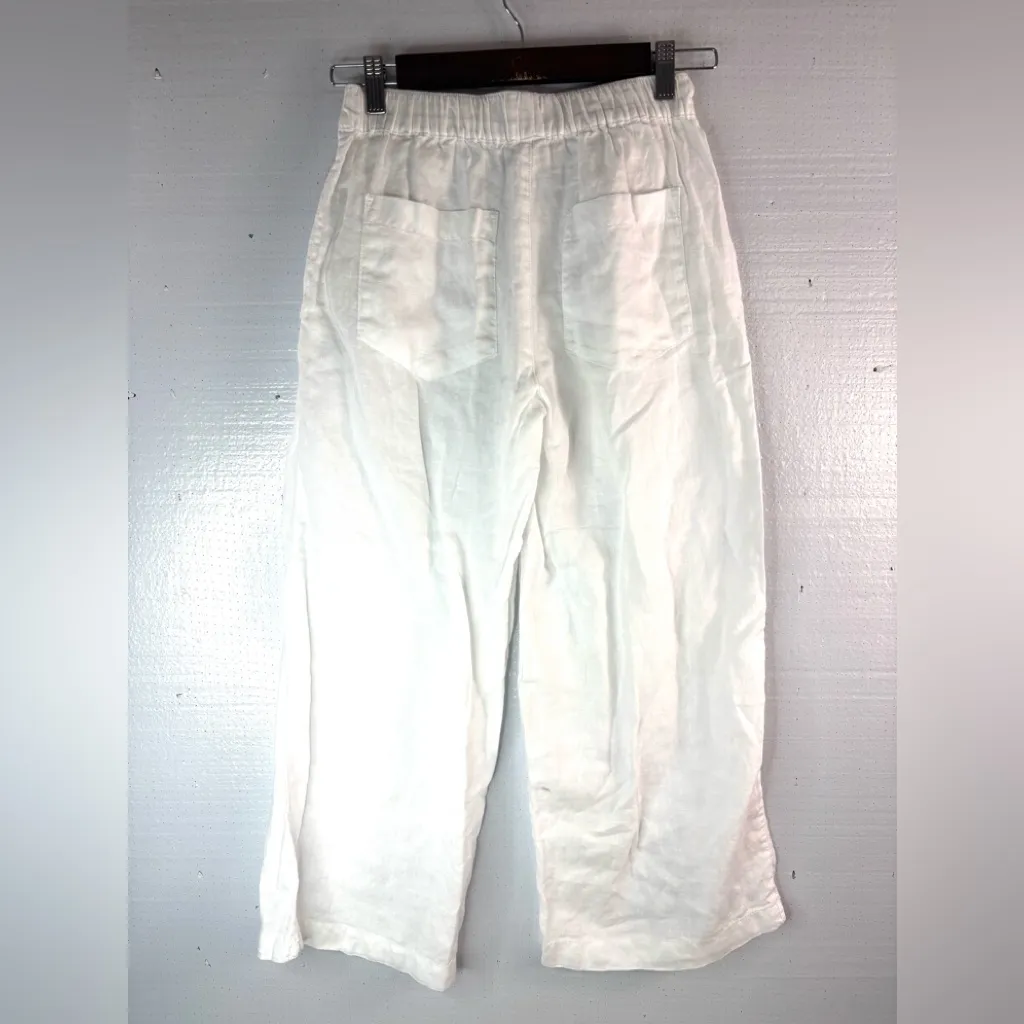 Cynthia Rowley XS Summer Linen White Wide Leg Pants - Image 2