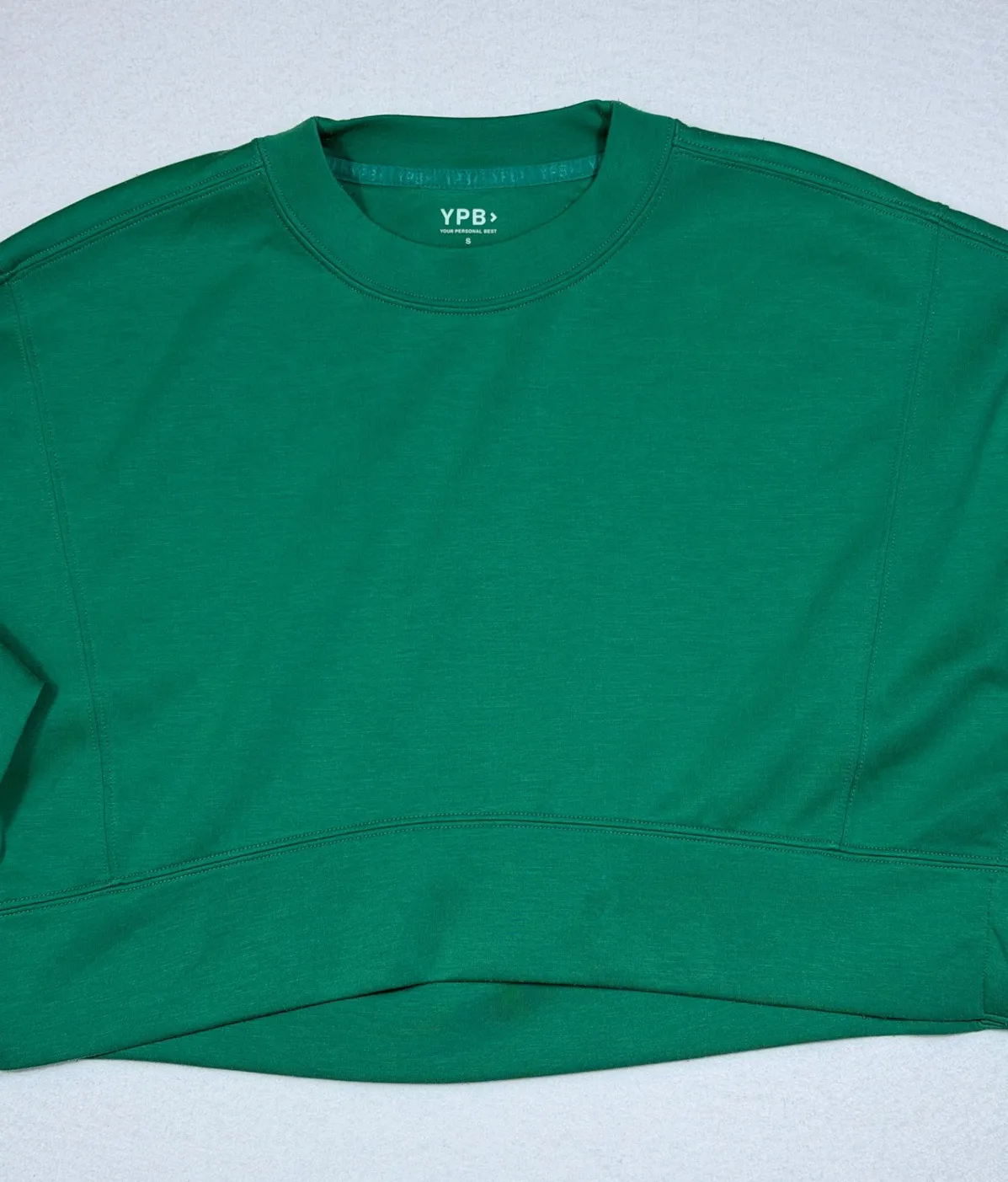 YPB Your Personal Best Abercrombie Green Cropped Sweatshirt Crewneck Size SM - Image 1