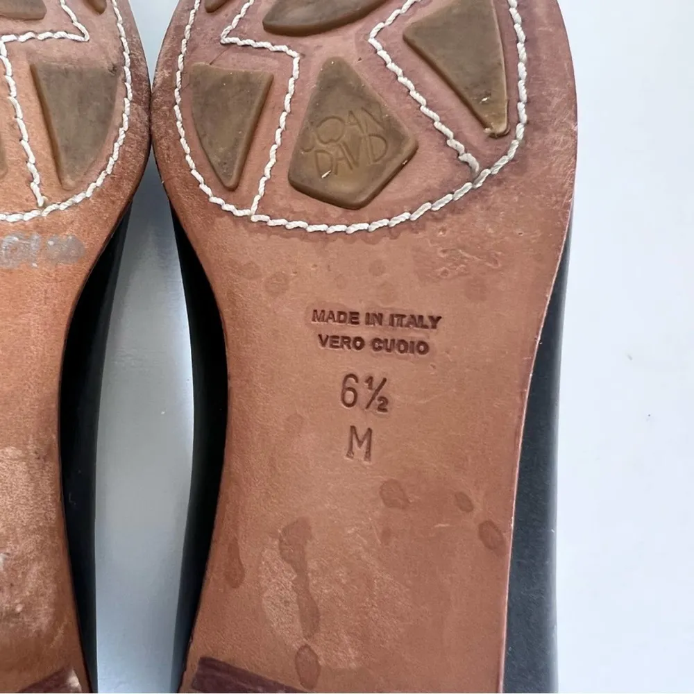 Joan & David Black Leather Flats - Image 12