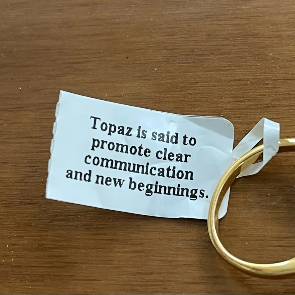 14K gold plated Sterling Silver blue Topaz Ring NWT - Image 6