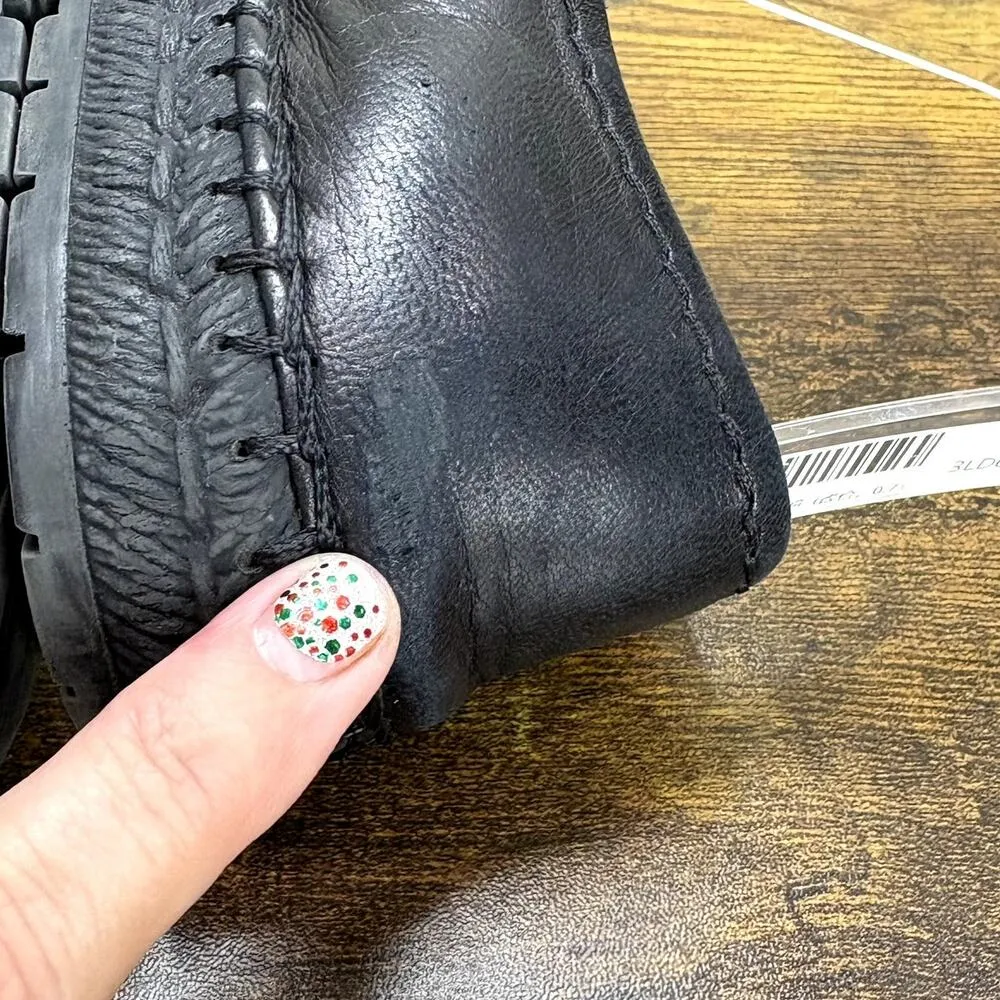 Prada  Size US 8 IT 38 Shoes #39175 Black Leather Espadrille Loafers Slip On - Image 7