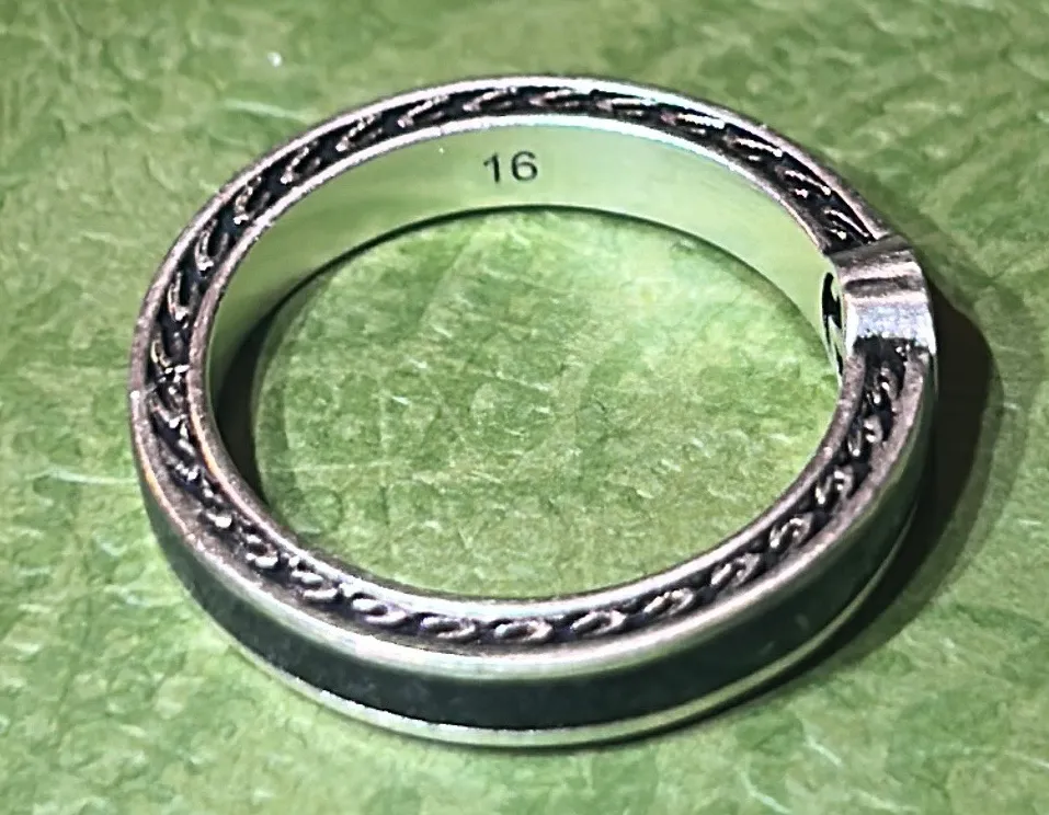 Interlocking G Enamel Thin Ring Black Ag925 - Image 4