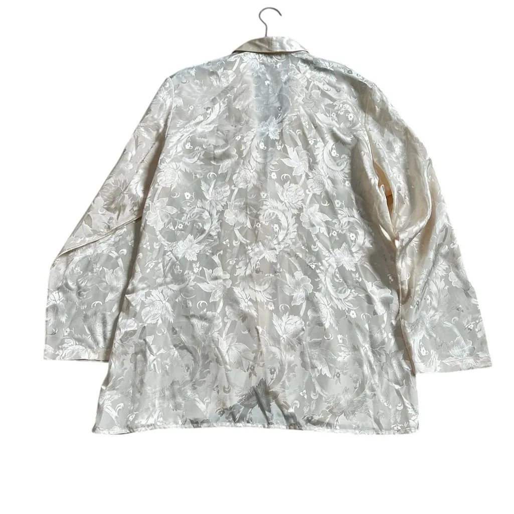 Vintage Victoria Secret Gold Label Ivory Satin Pajamas Set Size Medium - Image 6