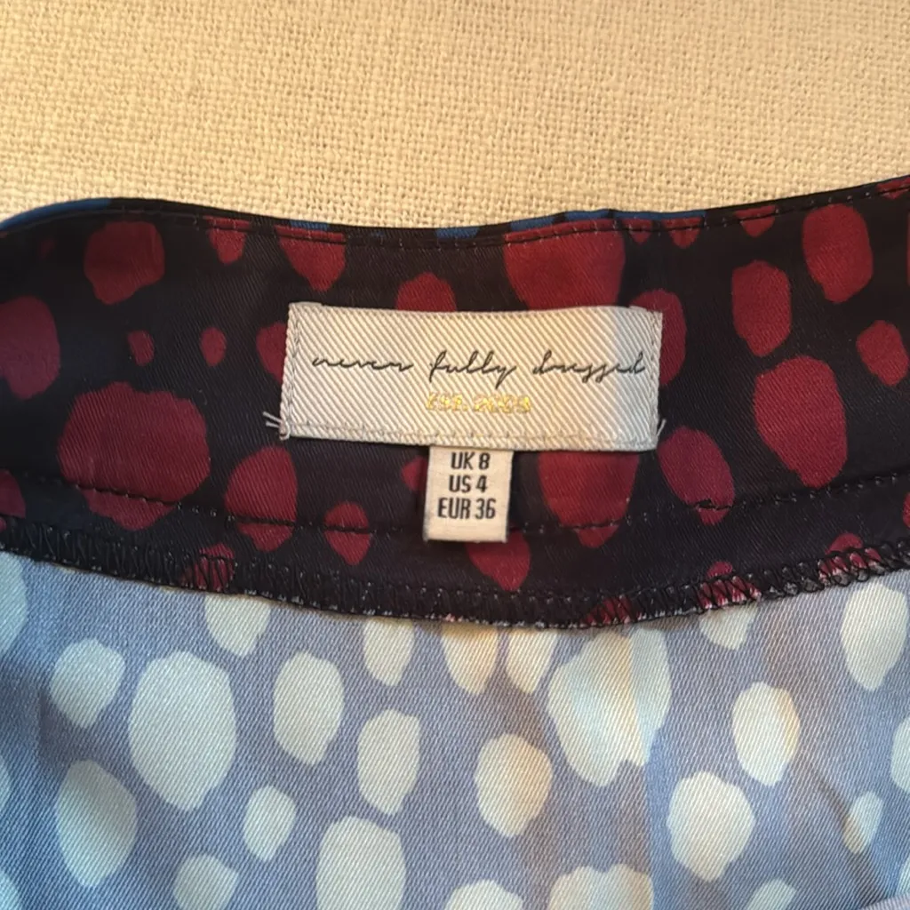 Never Fully Dressed size 4s/small multi colored flowy skirt Orange - Image 3