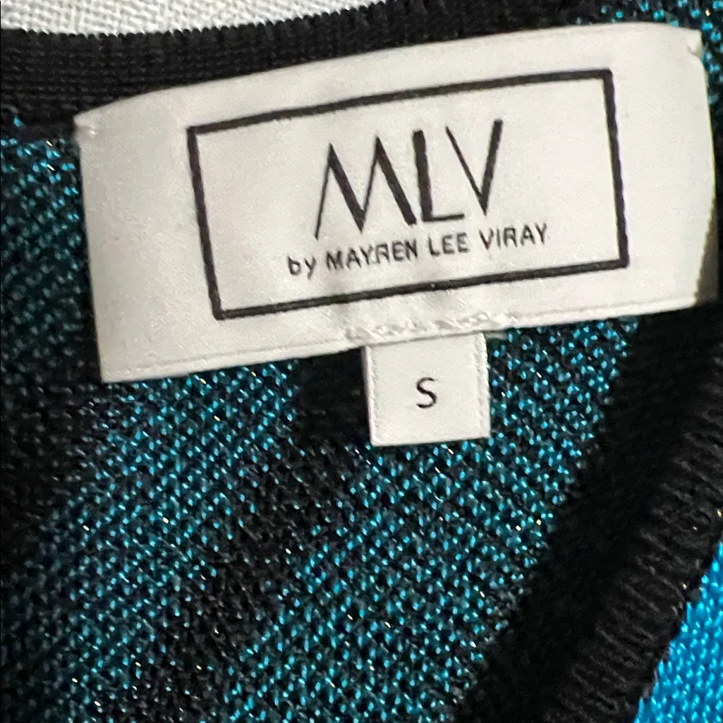 MLV gold Knit Top with Blue and Black - Image 3