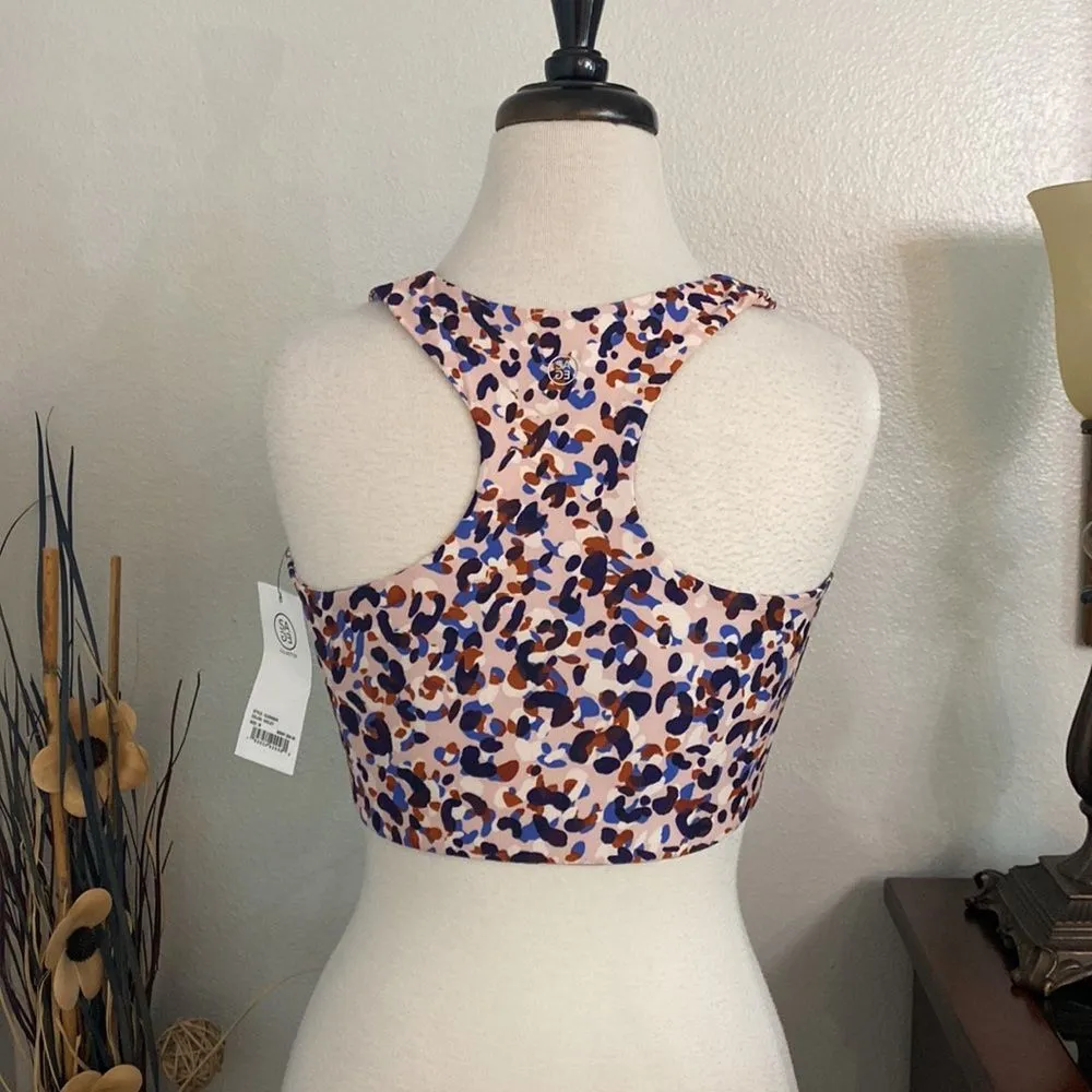 SAGE Collective Violet Multi Print Racerback‎ Sports Bra Size Medium - Image 3
