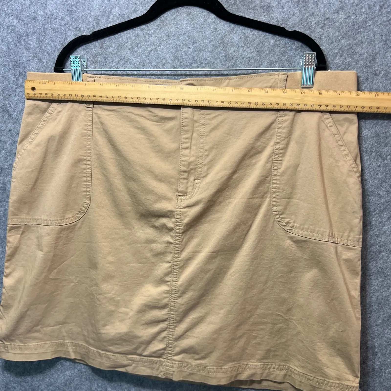 Lee Riders‎ Khaki Midrise Skort 18M Cotton Stretch Mesh Lined Casual Tan Skirt - Image 2
