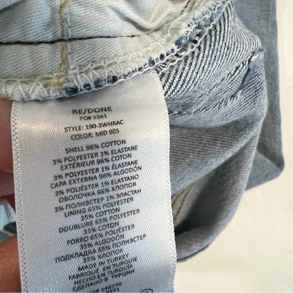 RE/DONE Sz 25 Womens Mid 90’s Comfort Stretch High Rise Ankle Jeans Button Fly - Image 11