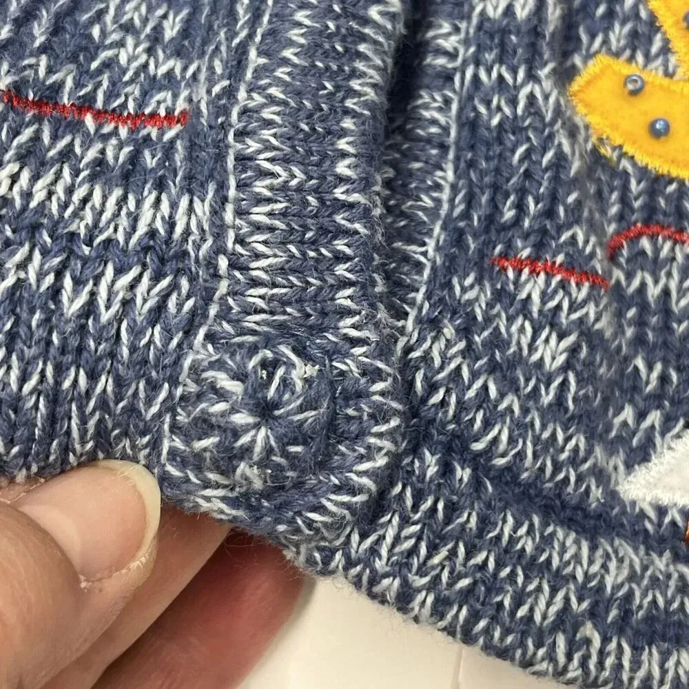 CJ Banks Hand Embroidered Button Up Ugly Christmas Cardigan Sweater Womens 1X - Image 8