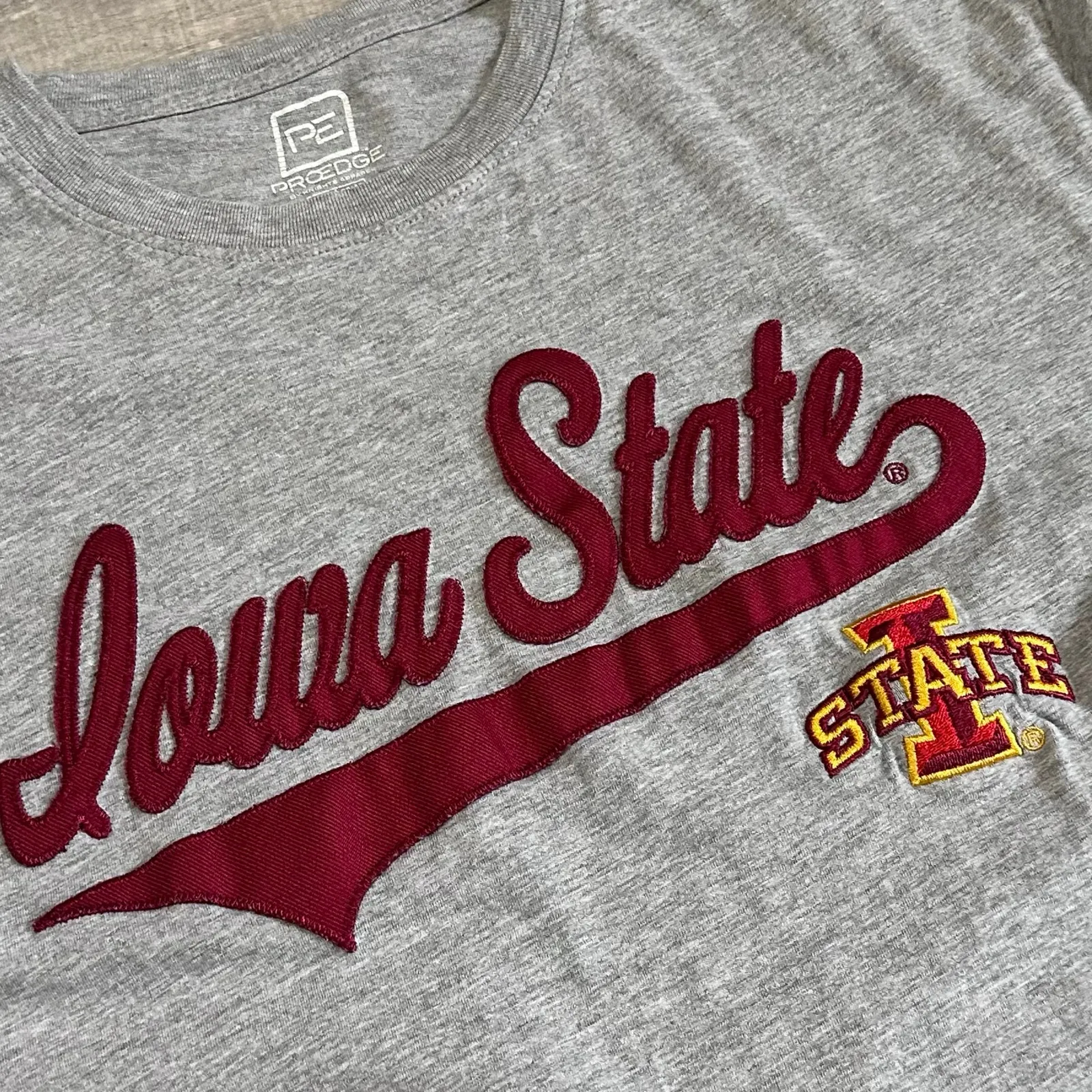 Pro Edge Iowa State University Cyclones T Shirt Womens M Grey NCAA Crewneck Logo Gray Size M - Image 5