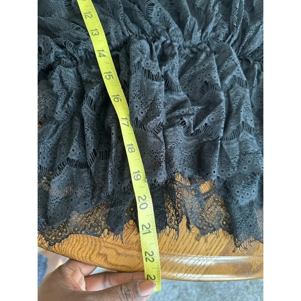 Old Navy Top Women’s Dark Lace Overlay Kimono Sleeve Elastic Waist Small Batwing - Image 6