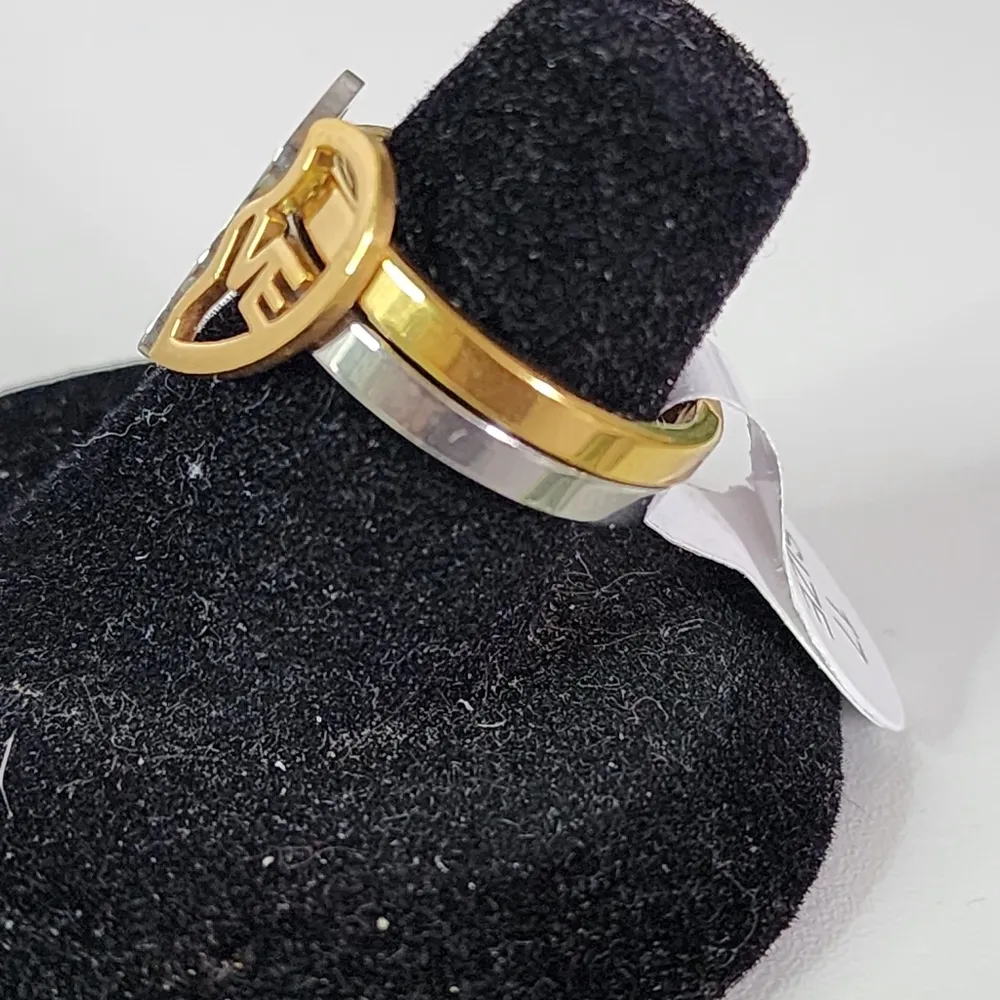 Gold and Silver Stainless Steel Love Best Friend Double Ring - Image 4