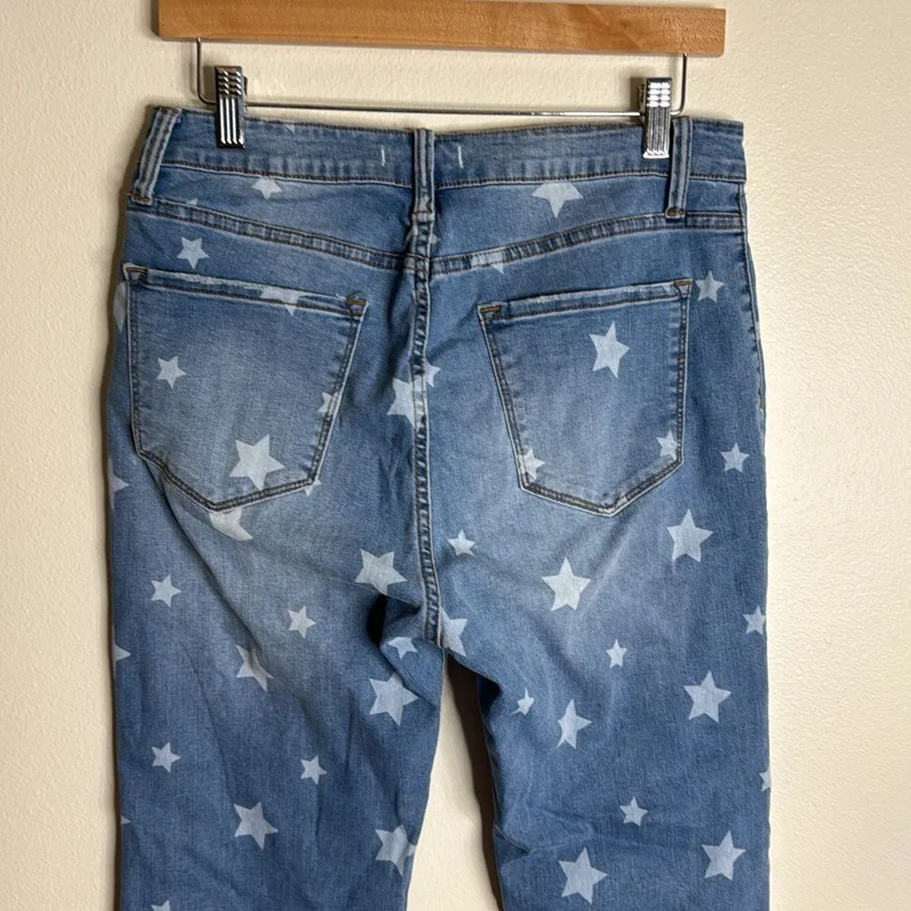 8th of La ladies star Button fly flare bell bottom denim jeans size 30 Blue - Image 8