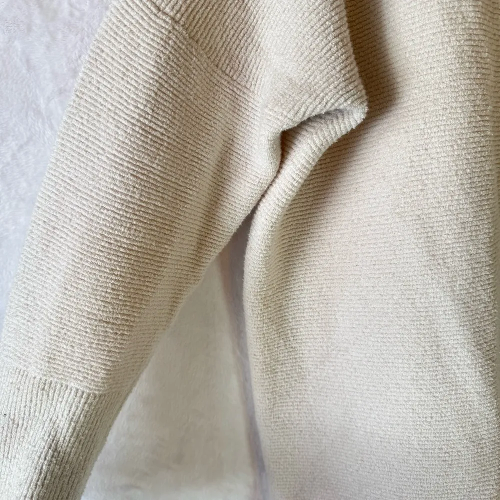 Ottoman Slouchy Tunic in Ecru Mock Neck Oversized Pullover Medium - Image 7