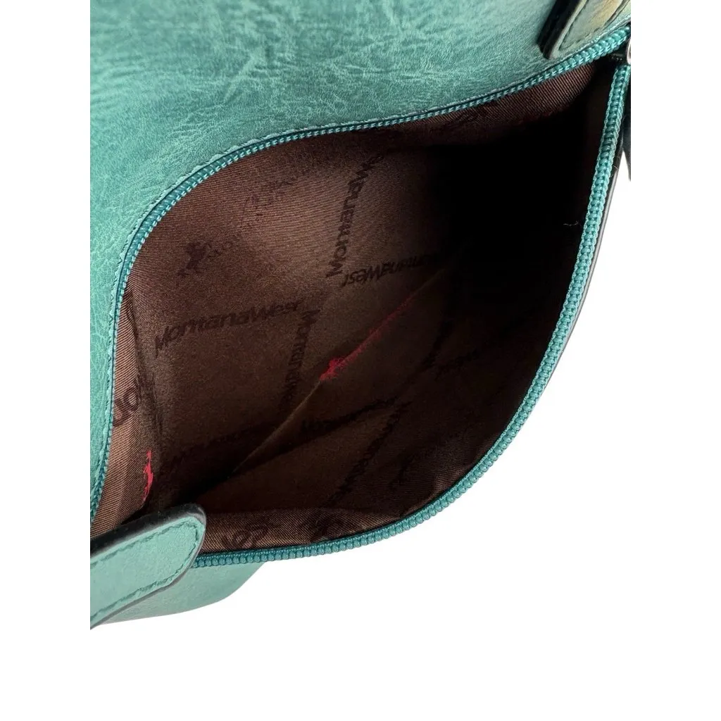 *Montana West Purse Large Teal Aqua Vegan Leather Hobo Shoulder Bag Carry - Image 4