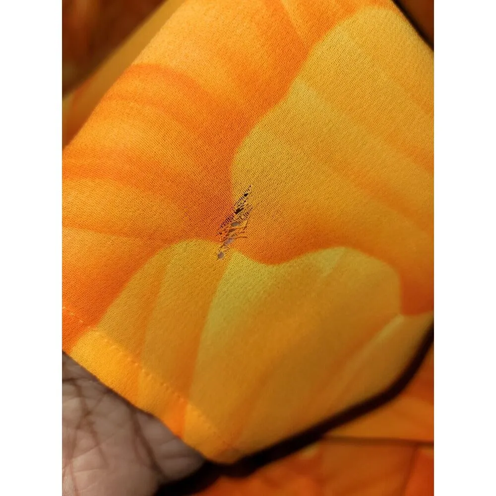 Weathervane Women's Orange Floral 100% Rayon Top & Skirt 2 Piece Suit Size 6 - Image 9