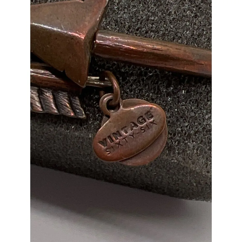 Alex & Ani Sixty-Six Copper Arrow Bangle Bracelet Adjustable Sitting at 7" - Image 2