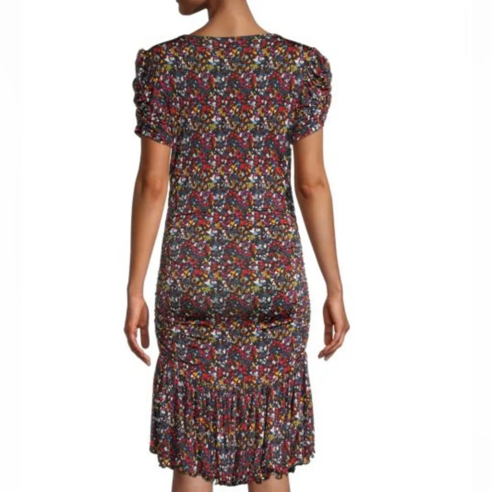 Tanya Taylor Effie Confetti Floral Dress Sz Small Stretchy Bodycon Bold Bright - Image 2