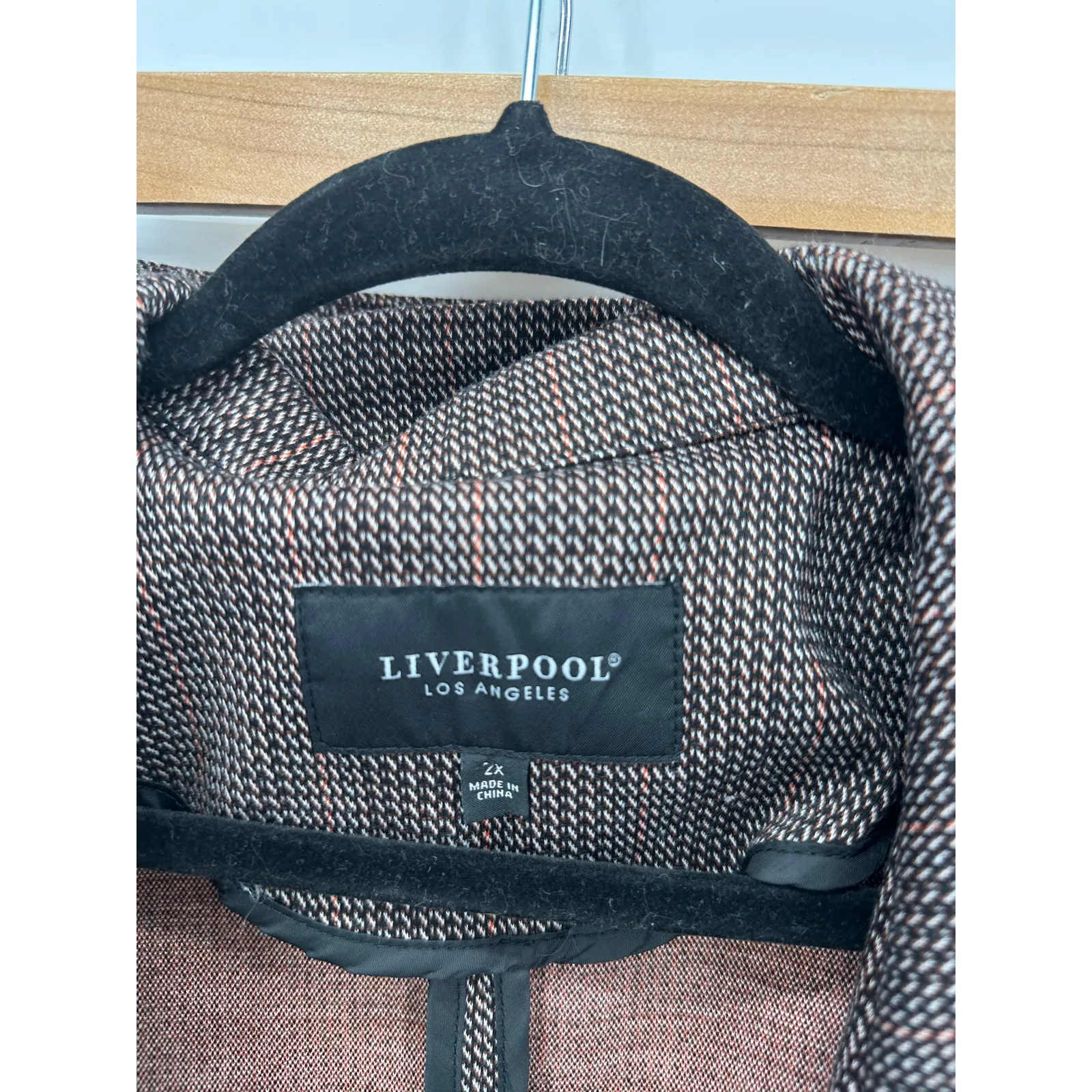 Liverpool Womens Suit Pant Set Size 18W/2X Brown Plaid Career Office Stretch - Image 4