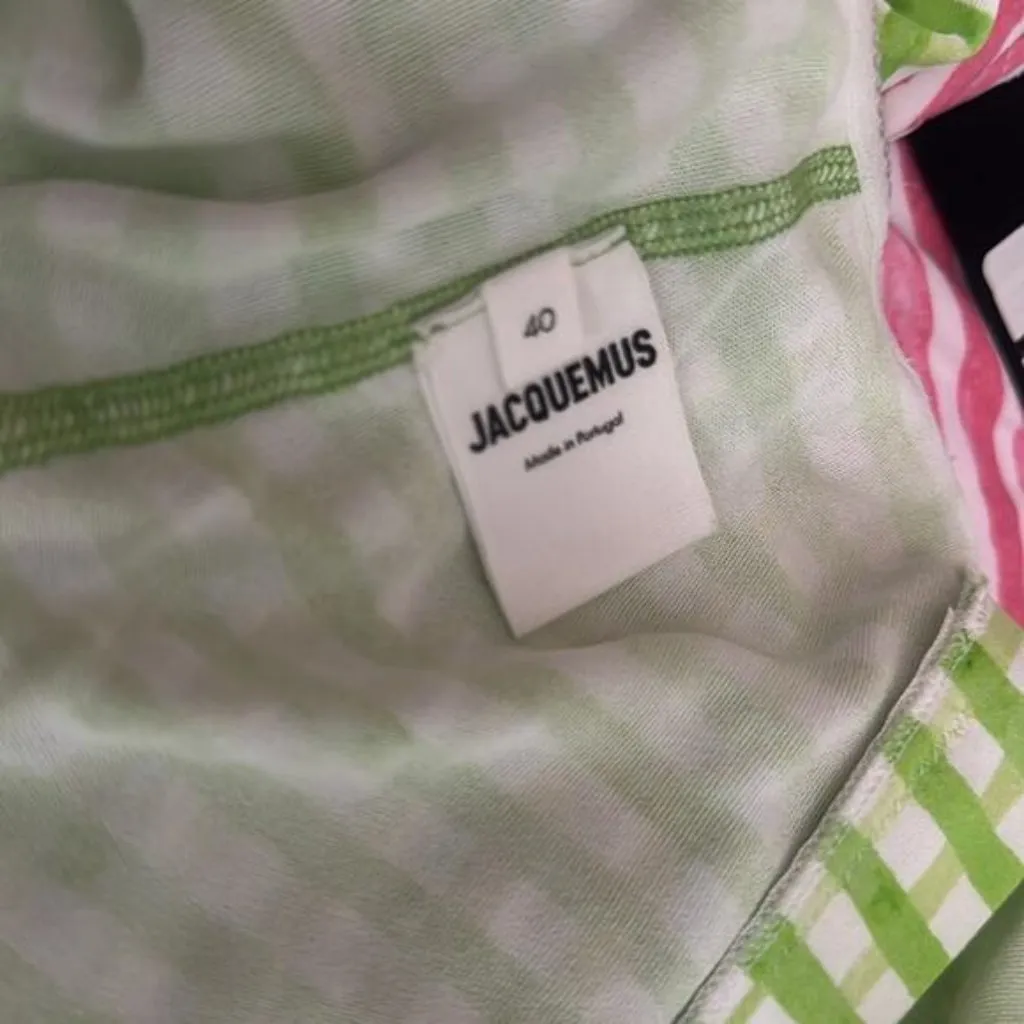 Jacquemus Tuba cropped gingham jersey turtleneck top - Image 7