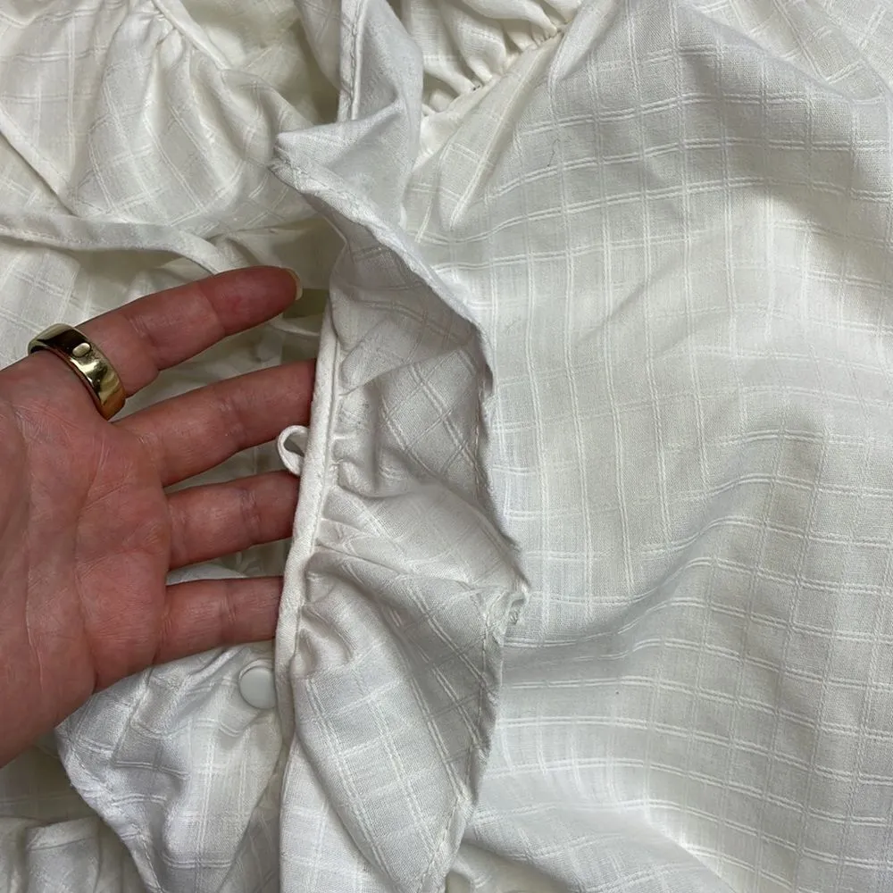 Vintage Deena Styled in California Short Sleep Dress Size Medium White White - Image 8