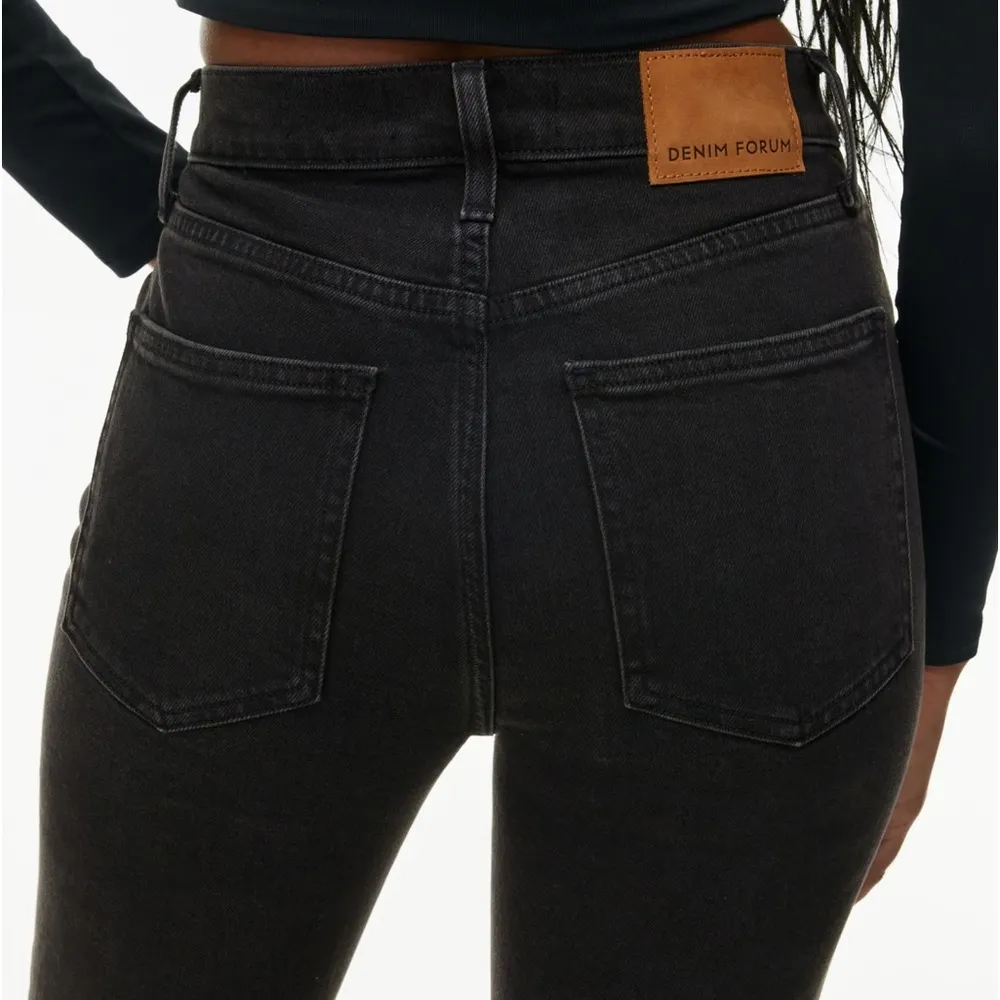 Denim Forum The Yoko High Rise Slim Skinny Button Fly Jeans Black Size 26 - Image 2