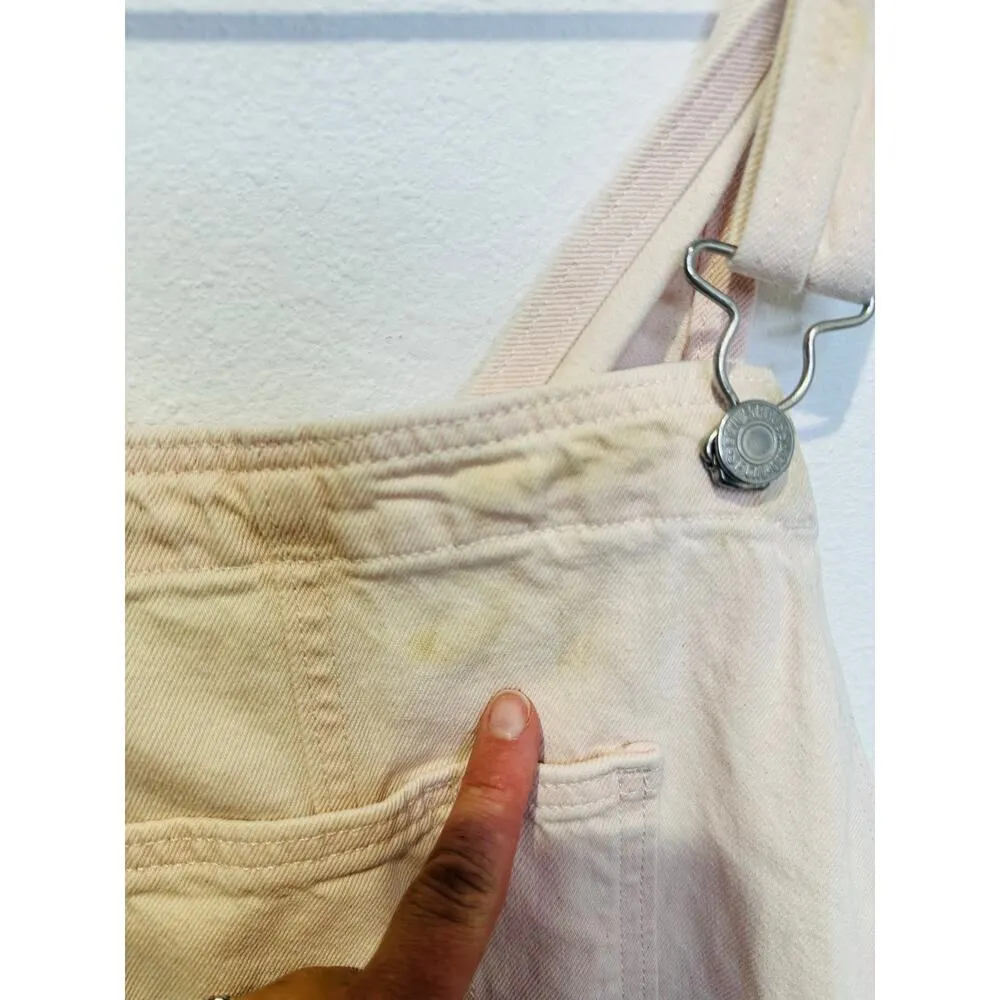 Levi's Beige Light Pink Square Neck 100% Cotton Hendrix Denim Dress Size Medium - Image 5