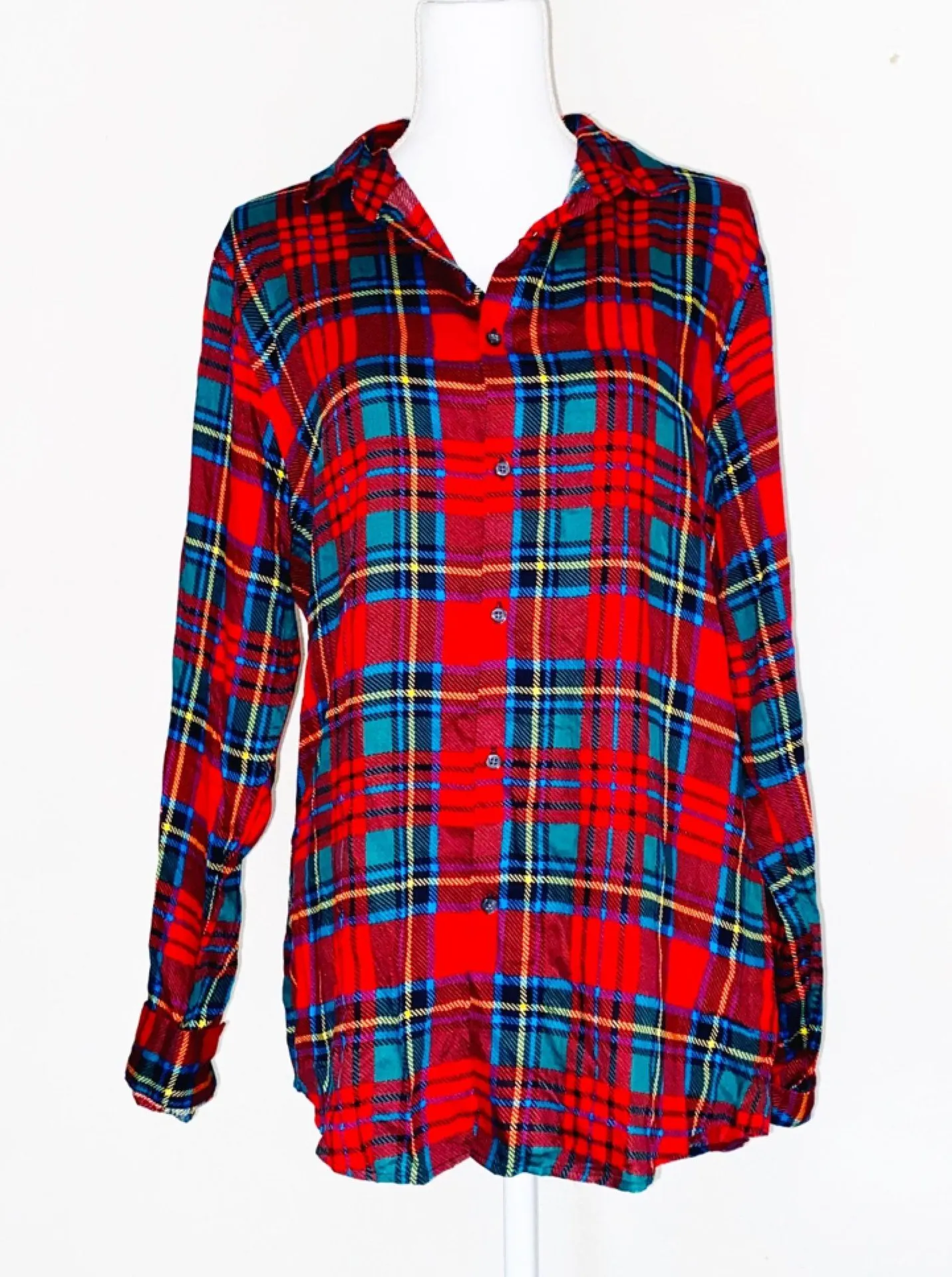 NWT Zara Relaxed Fit Plaid Button Front Shirt - Image 4
