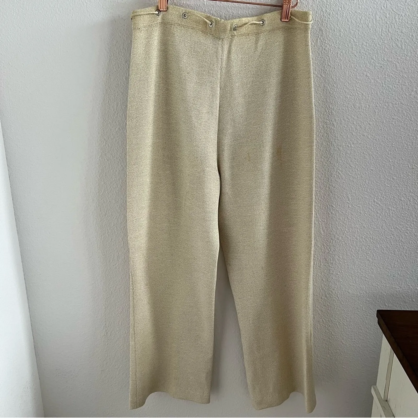 St. John Sport Cream Santana Knit Pants Medium - Image 14