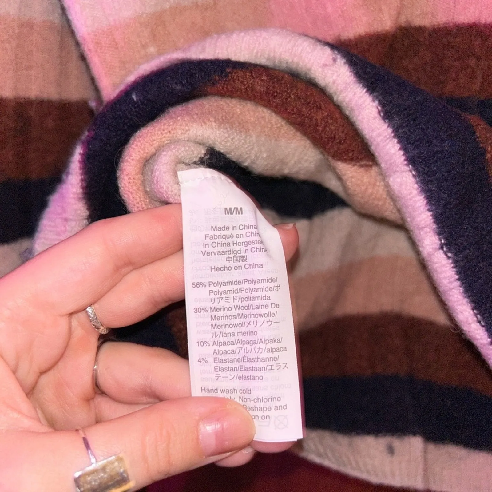 Madewell‎ Wool Alpaca Striped Evercrest Turtleneck Sweater Ribbed Knit Size M - Image 5