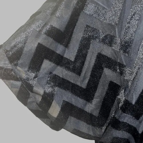 ANTHROPOLOGIE BIRD CAGE Black‎ Chevron Dolman Sleeve Fringe Hem Top EUC M - Image 4