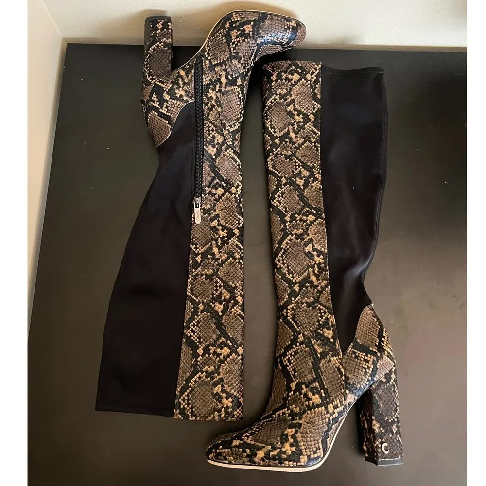 Circus by Sam Edelman Clarimont Heel Boots Black Snakeskin Size 6 NWOT - Image 10