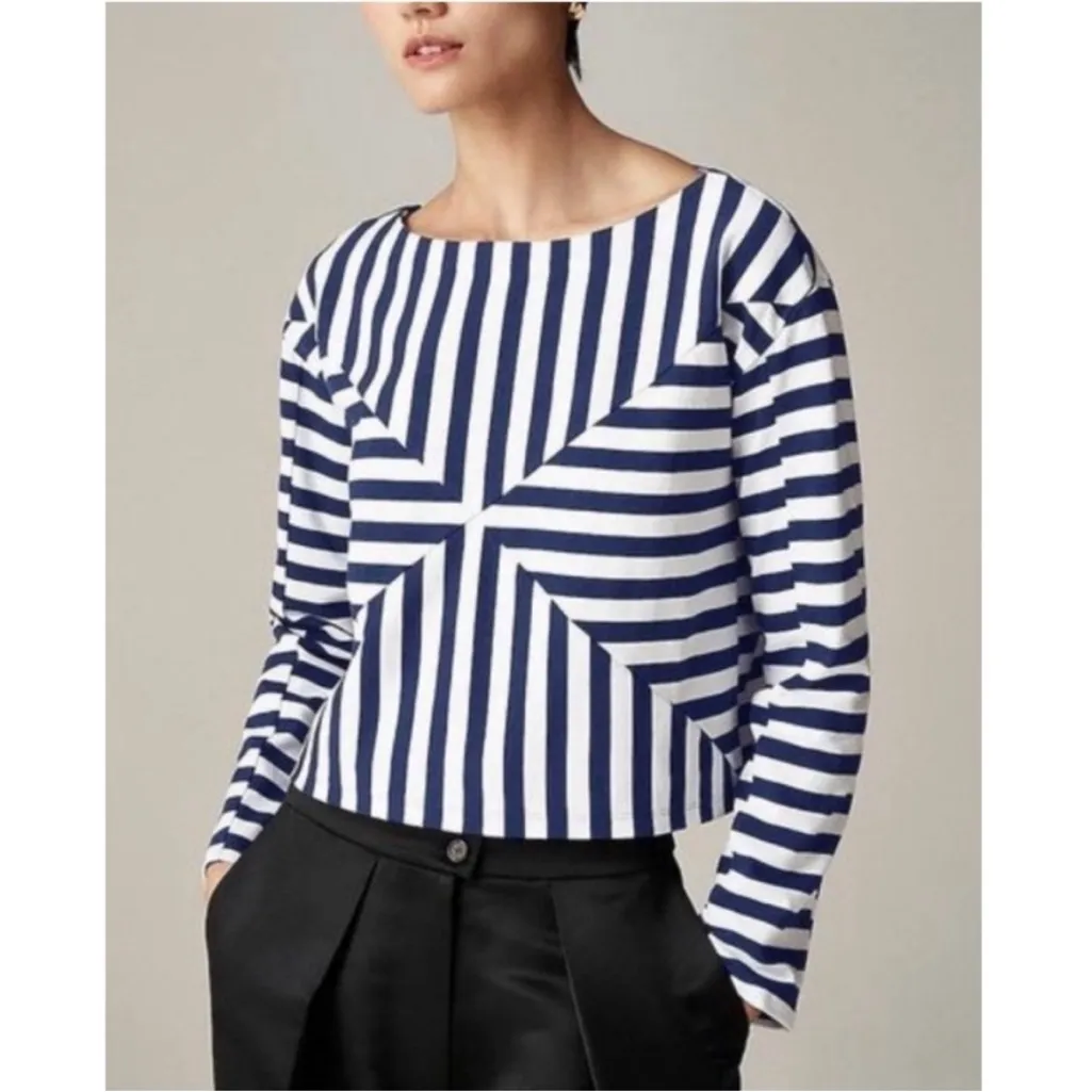 J. Crew Christopher John Rogers X mariner cloth boatneck T-shirt Size XS NEW - Image 3