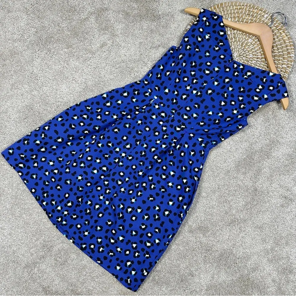 Kate Spade New York Cyber Cheetah Dawson Dress Sleeveless Silk Blend In Blue 0 - Image 6