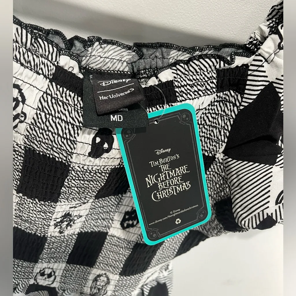 Disney The Nightmare Before Christmas Face Portraits Gingham Smocked Dress - Image 6