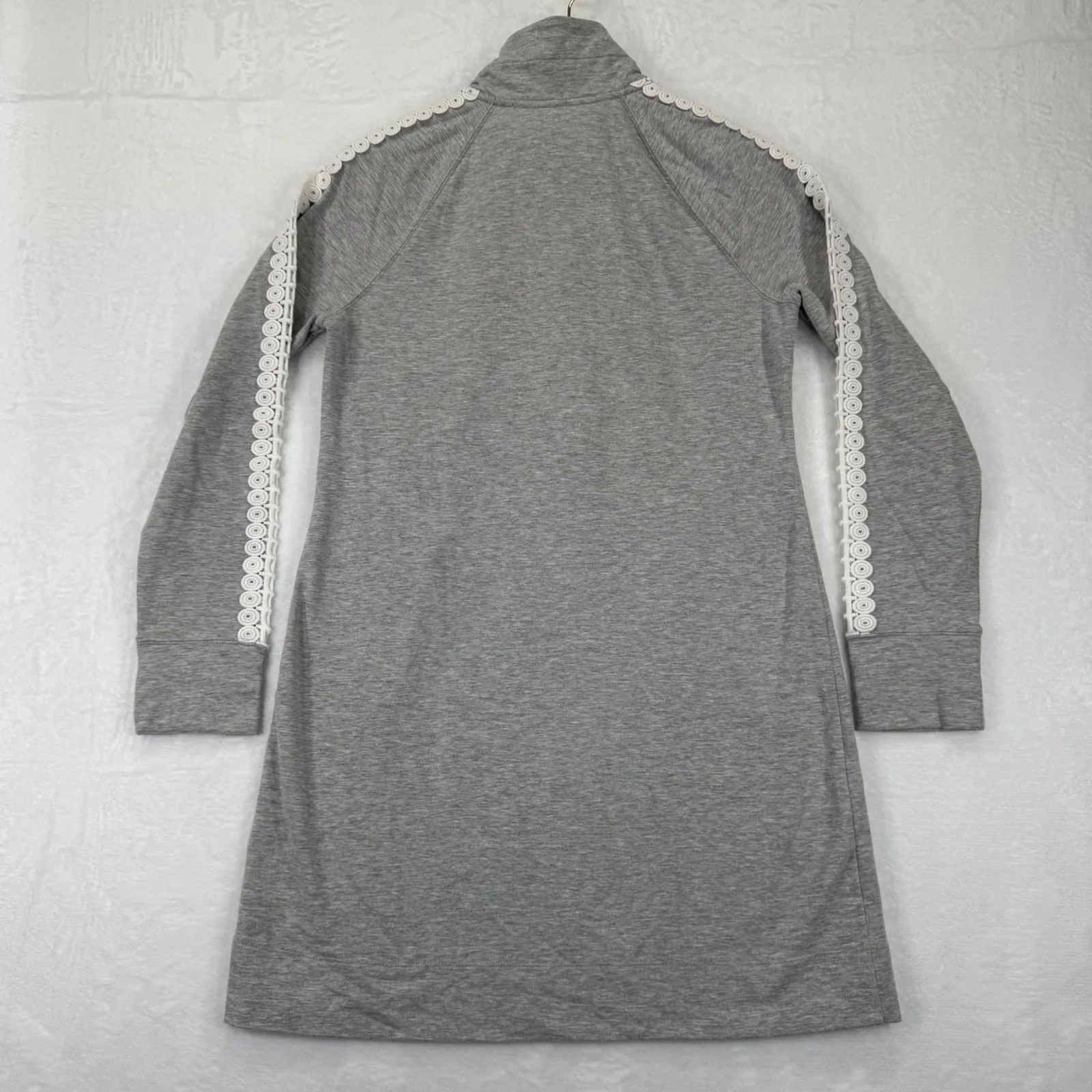 Lilly Pulitzer Gray Lace Trim Quarter Zip Sweatshirt Skipper Dress Size S‎ - Image 10