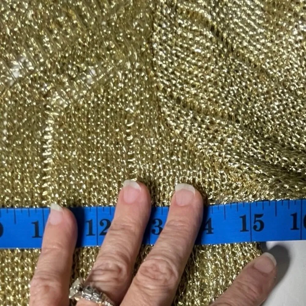 Cristina‎ Metallic Gold Knit Sweater Small NWT SM5932G Party Holiday Top - Image 10