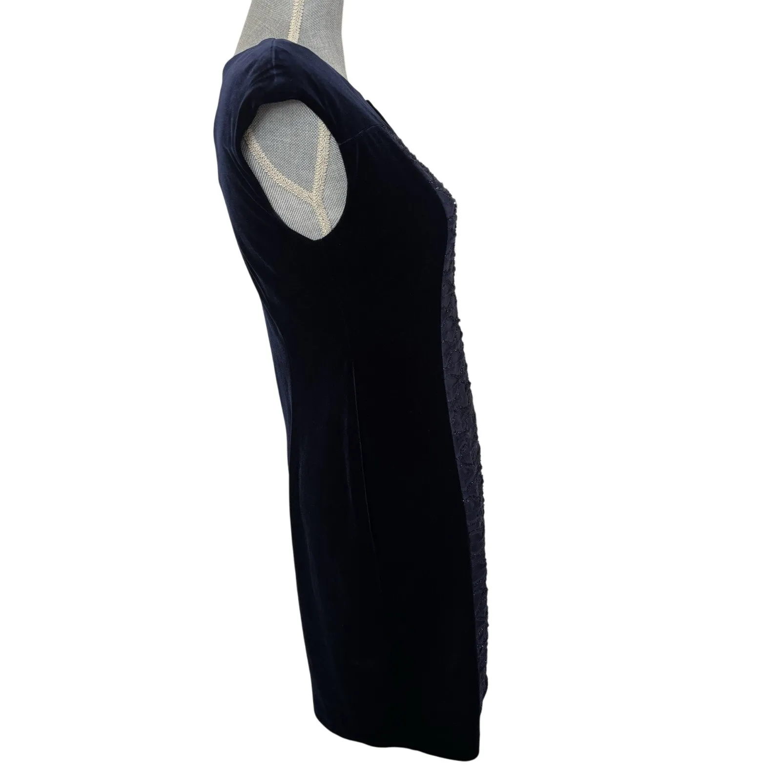 NWOT Navy Velvet Bodycon Dress Size 4P Whimsigoth Dark Romantic NYE Party - Image 4