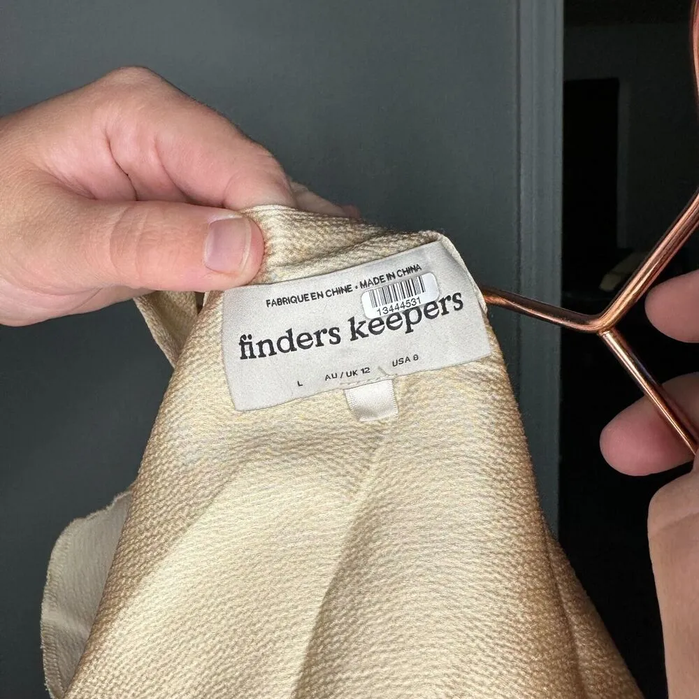 Finders Keepers Gabriella Cami Champagne Color Cross Back Tie Party size Large - Image 9