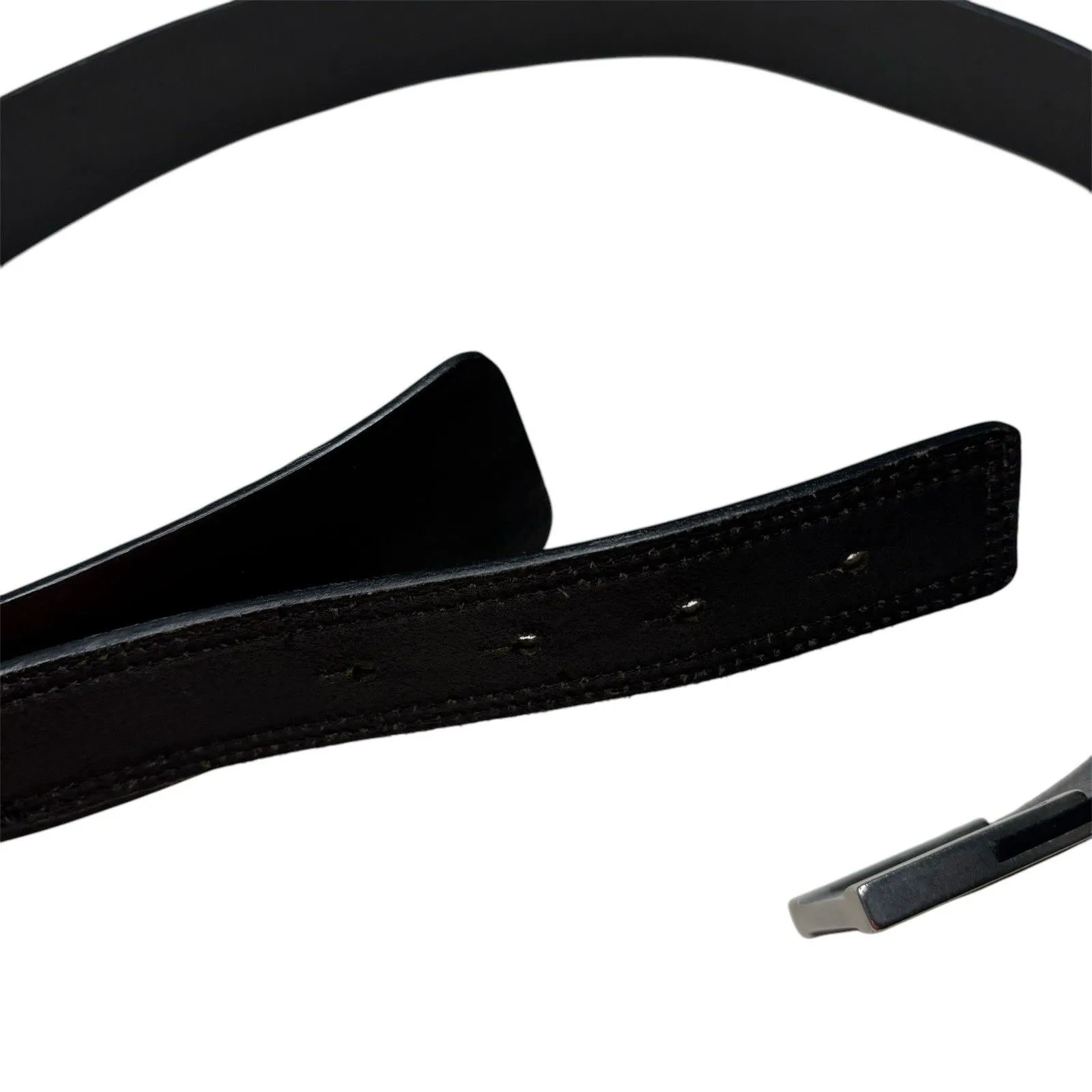 Banana Republic Black Genuine Italian  Leather Belt Women's Size Medium - Image 2