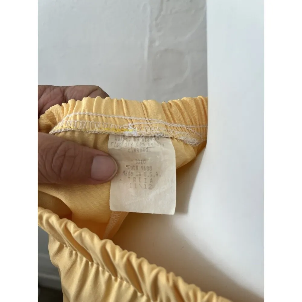 Vintage 80s Joanie W Size 12 Orange Butter Yellow Vest Top Skirt Suit Set - Image 4