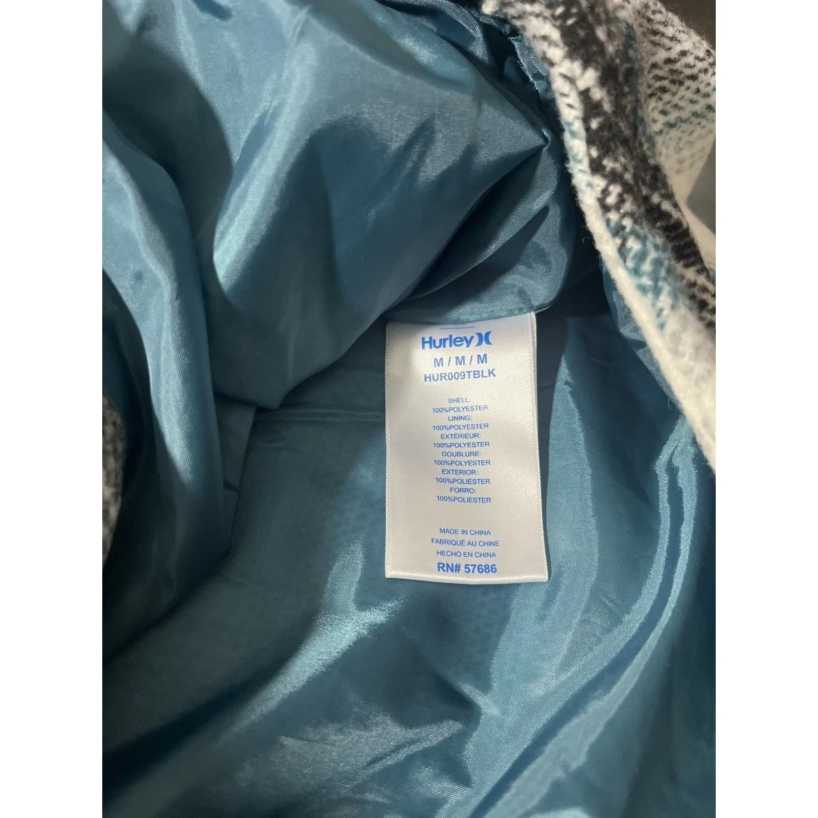 Hurley  Womens Plaid Flannel Lined Jacket Warm Size Medium Button Up Pockets - Image 6