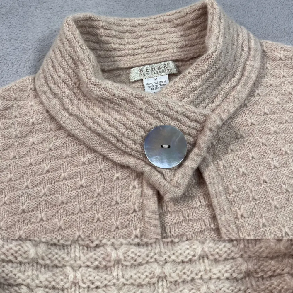 Kenar 100% Cashmere 1950s Style Crop Short Sleeve Cardigan Shrug Sweater size M - Image 2