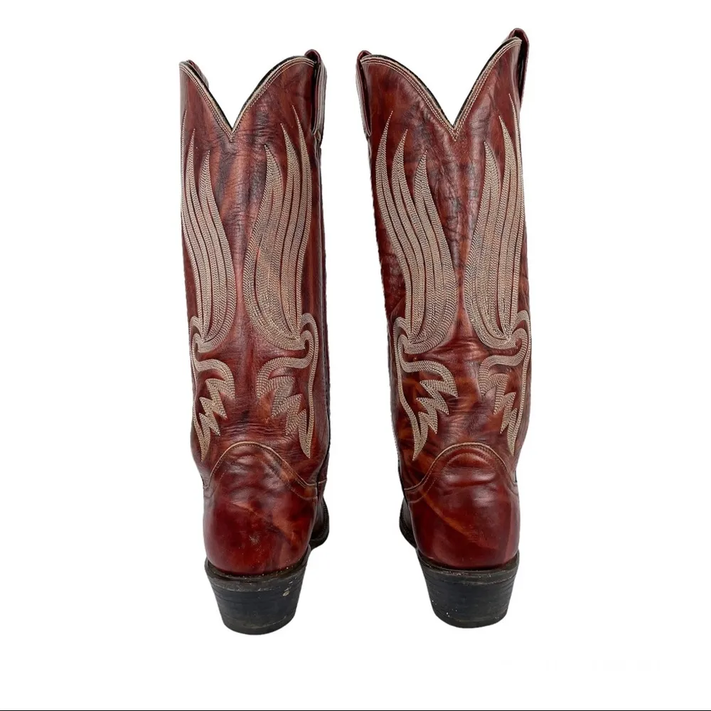 Tony Lama Gold Label Womens Western Cowgirl Boots Red Leather Sz 5 B - Image 6