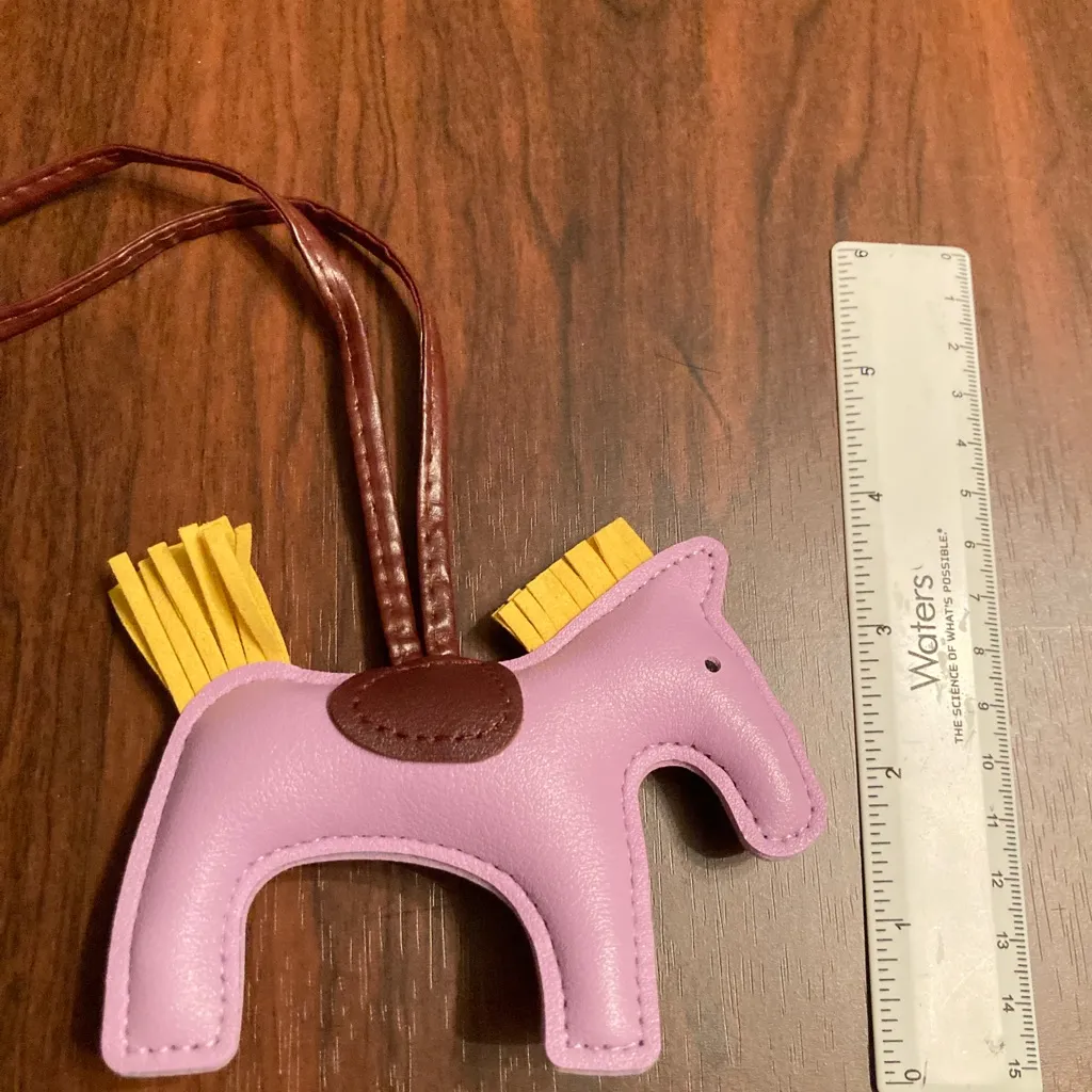 Faux Leather Horse bag Charm Bag Accessories for Women Pony ornament New‎ Pink - Image 3